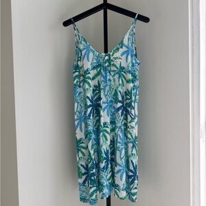 Tropical Palm Tree Print Dress